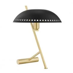 Landis 1-Light Aged Brass/Black Table Lamp with Black Steel Shade by Mitzi by Hudson Valley Lighting