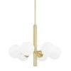 Stella 6-Light Aged Brass Chandelier with Opal Shiny Glass Shade by Mitzi by Hudson Valley Lighting