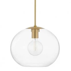 Margot 1-light Aged Brass Extra Large Pendant with Clear Glass Shade by Mitzi by Hudson Valley Lighting