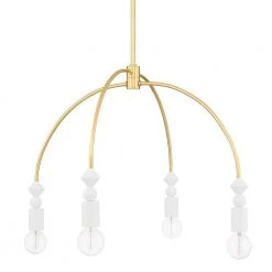 Flora 4-Light Aged Brass Chandelier by Mitzi by Hudson Valley Lighting
