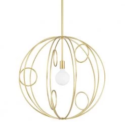 Alanis 1-Light Aged Brass Medium Pendant by Mitzi by Hudson Valley Lighting