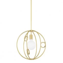 Alanis 1-Light Aged Brass Small Pendant by Mitzi by Hudson Valley Lighting