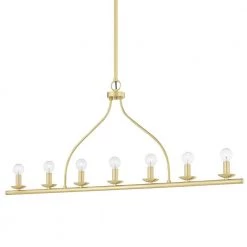 Kendra 7-Light Aged Brass Island Light Pendant by Mitzi by Hudson Valley Lighting