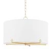 Darlene 5-Light Aged Brass Chandelier with White Belgian Linen Shade by Mitzi by Hudson Valley Lighting