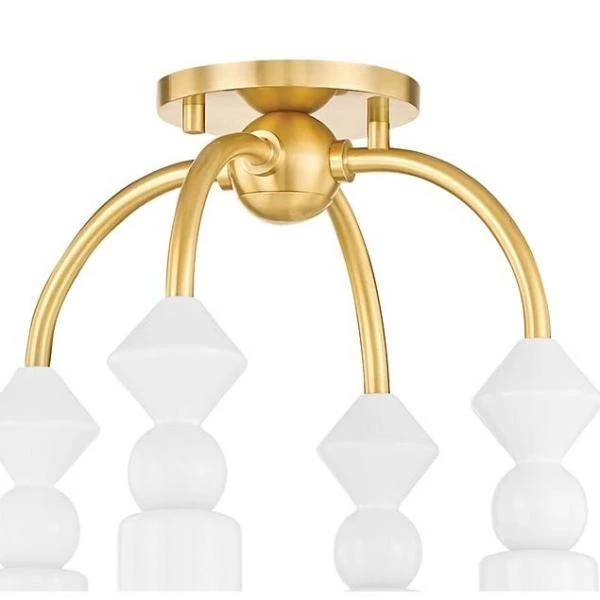 Flora 12 in. Aged Brass Semi-Flush Mount by Mitzi by Hudson Valley Lighting 2 Flora 12 in. Aged Brass Semi-Flush Mount by Mitzi by Hudson Valley Lighting - Image 2