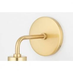 Kyla 7 in. 1-Light Aged Brass Vanity Lighting with Opal Glossy Glass Shade by Mitzi by Hudson Valley Lighting -Maxax Elegant store aged brass mitzi by hudson valley lighting vanity lighting h107301 agb 1f 1000