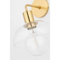 Kyla 7 in. 1-Light Aged Brass Vanity Lighting with Opal Glossy Glass Shade by Mitzi by Hudson Valley Lighting -Maxax Elegant store aged brass mitzi by hudson valley lighting vanity lighting h107301 agb fa 1000