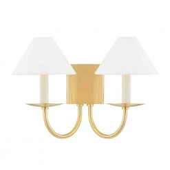 Lenore 2-Light Aged Brass Wall Sconce by Mitzi by Hudson Valley Lighting