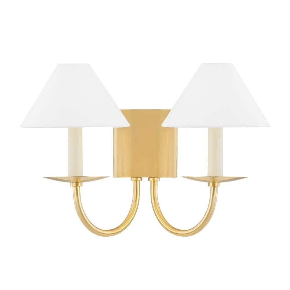 Lenore 2-Light Aged Brass Wall Sconce by Mitzi by Hudson Valley Lighting 1 Lenore 2-Light Aged Brass Wall Sconce by Mitzi by Hudson Valley Lighting