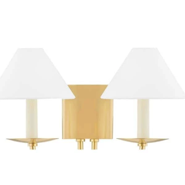 Lenore 2-Light Aged Brass Wall Sconce by Mitzi by Hudson Valley Lighting 2 Lenore 2-Light Aged Brass Wall Sconce by Mitzi by Hudson Valley Lighting - Image 2
