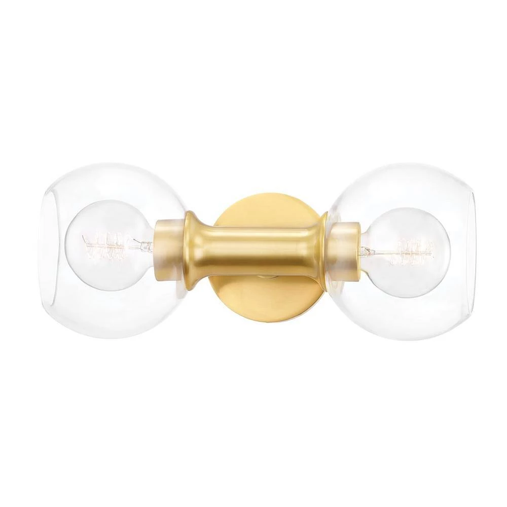 Leslie 6.25 in. 2-Light Aged Brass Vanity Light by Mitzi by Hudson Valley Lighting 2 Leslie 6.25 in. 2-Light Aged Brass Vanity Light by Mitzi by Hudson Valley Lighting - Image 2