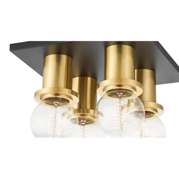 Brandi 9.25 in. Aged Brass/Soft Black Semi- Flush Mount by Mitzi by Hudson Valley Lighting 2 Brandi 9.25 in. Aged Brass/Soft Black Semi- Flush Mount by Mitzi by Hudson Valley Lighting - Image 2