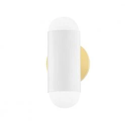 Kira 2-Light Aged Brass/Soft White Combo Wall Sconce by Mitzi by Hudson Valley Lighting