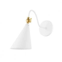 Lupe 1 Aged Brass/Soft White Wall Sconce by Mitzi by Hudson Valley Lighting