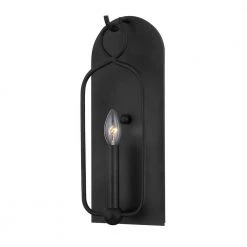 Mallory 1-Light Aged Iron Wall Sconce by Mitzi by Hudson Valley Lighting