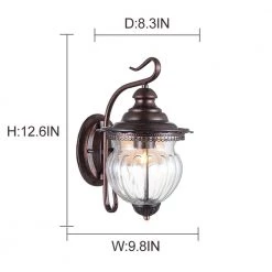 Topeka Ancient Red 12.6'' H Hardwired Hammered Glass Outdoor Wall Lantern Sconce (Set of 2) by Maxax -Maxax Elegant store ancient red maxax outdoor sconces o2003 w 40 1000