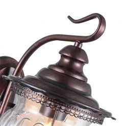 Topeka Ancient Red 12.6'' H Hardwired Hammered Glass Outdoor Wall Lantern Sconce (Set of 2) by Maxax -Maxax Elegant store ancient red maxax outdoor sconces o2003 w 44 1000