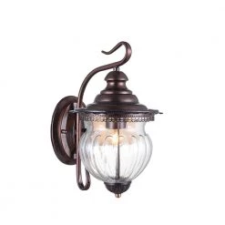 Topeka Ancient Red 12.6'' H Hardwired Hammered Glass Outdoor Wall Lantern Sconce (Set of 2) by Maxax