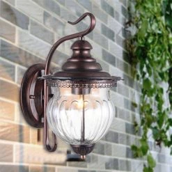 Topeka Ancient Red 12.6'' H Hardwired Hammered Glass Outdoor Wall Lantern Sconce (Set of 2) by Maxax -Maxax Elegant store ancient red maxax outdoor sconces o2003 w c3 1000