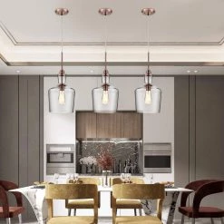 Lincoln 1 - Light Antique brown/Clear Pendant With Glass Shade by Maxax -Maxax Elegant store antique brown clear maxax chandeliers mx19038 1 p 1f 1000