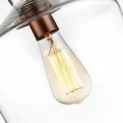 Lincoln 1 - Light Antique brown/Clear Pendant With Glass Shade by Maxax -Maxax Elegant store antique brown clear maxax chandeliers mx19038 1 p 44 1000