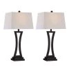 Cincinati 24 '' Black Table Lamp Set With White Shade (2-Pack） by Maxax