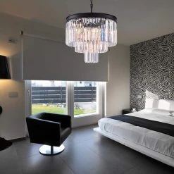 Annapolis 7 -Light Black Unique Tiered Chandelier with Crystal Accents by Maxax -Maxax Elegant store black clear maxax chandeliers mx155203 p 44 1000