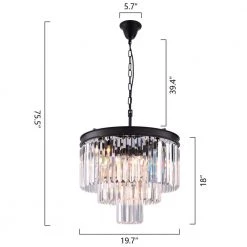 Annapolis 7 -Light Black Unique Tiered Chandelier with Crystal Accents by Maxax -Maxax Elegant store black clear maxax chandeliers mx155203 p 76 1000