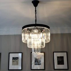 Annapolis 7 -Light Black Unique Tiered Chandelier with Crystal Accents by Maxax -Maxax Elegant store black clear maxax chandeliers mx155203 p c3 1000