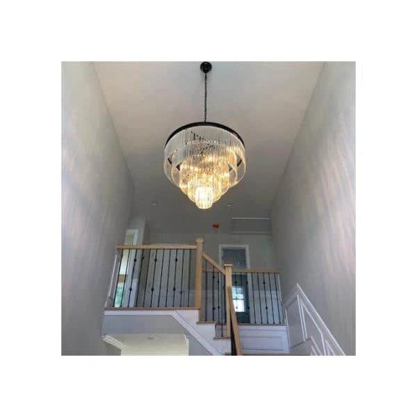 Annapolis 12-Light Black/Clear Unique Tiered Chandelier with Crystal Accents by Maxax 4 Annapolis 12-Light Black/Clear Unique Tiered Chandelier with Crystal Accents by Maxax - Image 4