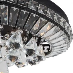 Jackson 15 in. 3-Light Black Flush Mount With Crystal by Maxax 14 Jackson 15 in. 3-Light Black Flush Mount With Crystal by Maxax -Maxax Elegant store black clear maxax flush mount lights 19180 3br 1f 1000