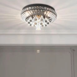 Jackson 15 in. 3-Light Black Flush Mount With Crystal by Maxax 11 Jackson 15 in. 3-Light Black Flush Mount With Crystal by Maxax -Maxax Elegant store black clear maxax flush mount lights 19180 3br 66 1000