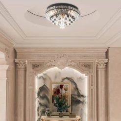 Jackson 15 in. 3-Light Black Flush Mount With Crystal by Maxax 17 Jackson 15 in. 3-Light Black Flush Mount With Crystal by Maxax -Maxax Elegant store black clear maxax flush mount lights 19180 3br 76 1000