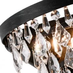 Indianapolis 2-Light Black Flush Mounted Sconce Dimmable (Set of 2) by Maxax -Maxax Elegant store black clear maxax vanity lighting mx19125 2br w 1f 1000