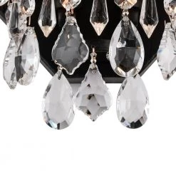 Indianapolis 2-Light Black Flush Mounted Sconce Dimmable (Set of 2) by Maxax -Maxax Elegant store black clear maxax vanity lighting mx19125 2br w 4f 1000