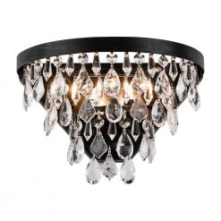 Indianapolis 2-Light Black Flush Mounted Sconce Dimmable (Set of 2) by Maxax