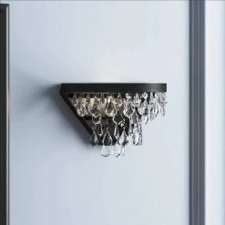 Indianapolis 2-Light Black Flush Mounted Sconce Dimmable (Set of 2) by Maxax -Maxax Elegant store black clear maxax vanity lighting mx19125 2br w 66 1000