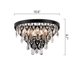 Indianapolis 2-Light Black Flush Mounted Sconce Dimmable (Set of 2) by Maxax -Maxax Elegant store black clear maxax vanity lighting mx19125 2br w c3 1000