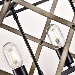 Madison 5-Light Black/Copper Kitchen Island Rectangle Pendant by Maxax -Maxax Elegant store black copper maxax chandeliers mx19092 5bg p 44 1000