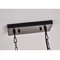 Madison 5-Light Black/Copper Kitchen Island Rectangle Pendant by Maxax -Maxax Elegant store black copper maxax chandeliers mx19092 5bg p fa 1000