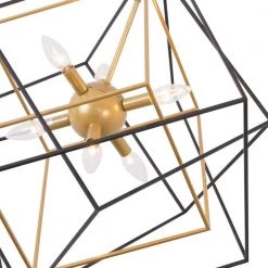 Augusta 6 -Light Gold/Black Sputnik Sphere Chandelier with Wrought Iron Accents by Maxax -Maxax Elegant store black gold maxax chandeliers 19163 6anb 44 1000