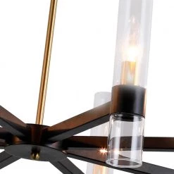 Bismarck 8-Light Black / Gold Candle Style and Shaded Classic/Traditional Chandelier With Wrought Iron Accents by Maxax -Maxax Elegant store black gold maxax chandeliers mx19126 8bg p fa 1000