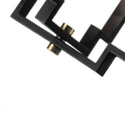 Hartford 1-Light Lantern Black/Gold Square/Rectangle Pendant with Wrought Iron Accents by Maxax -Maxax Elegant store black gold maxax chandeliers mx1920 p1bg 44 1000