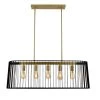 Madison 5-Light Black/Gold Kitchen Island Rectangle Chandelier with Wrought Iron Accents by Maxax