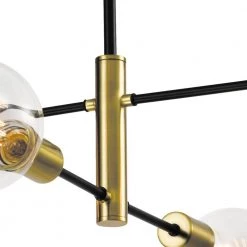 Augusta 4 -Light Modern Gold/Black Linear Chandelier with Wrought Iron Accents by Maxax -Maxax Elegant store black gold maxax chandeliers mx21037 p4bg 1f 1000