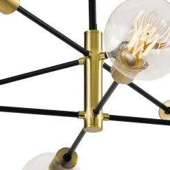 Augusta 8 -Light Sputnik Modern Linear Chandelier with Wrought Iron Accents by Maxax 11 Augusta 8 -Light Sputnik Modern Linear Chandelier with Wrought Iron Accents by Maxax -Maxax Elegant store black gold maxax chandeliers mx21037 p8bg 4f 1000