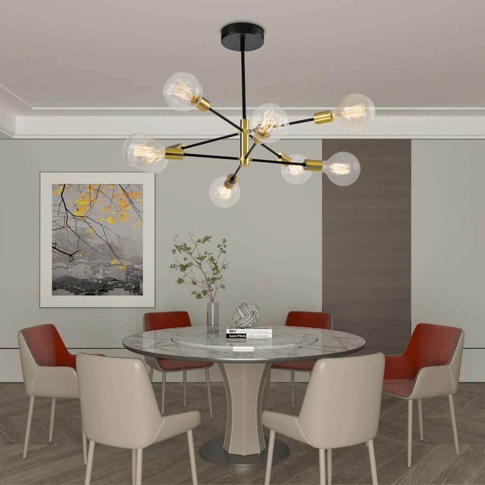Augusta 8 -Light Sputnik Modern Linear Chandelier with Wrought Iron Accents by Maxax 8 Augusta 8 -Light Sputnik Modern Linear Chandelier with Wrought Iron Accents by Maxax - Image 8
