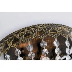 Portland 4-Light 15 in. Black/Gold Simple Bowl Flush Mount With Crystal Shade by Maxax -Maxax Elegant store black gold maxax flush mount lights mx19132 4bg c 4f 1000