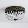 Portland 4-Light 15 in. Black/Gold Simple Bowl Flush Mount With Crystal Shade by Maxax