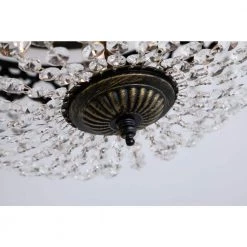 Portland 4-Light 15 in. Black/Gold Simple Bowl Flush Mount With Crystal Shade by Maxax -Maxax Elegant store black gold maxax flush mount lights mx19132 4bg c c3 1000